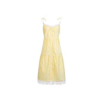 POPO.INFO Slip Dresses Women's Yellow