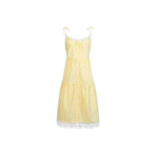 POPO.INFO Slip Dresses Women's Yellow