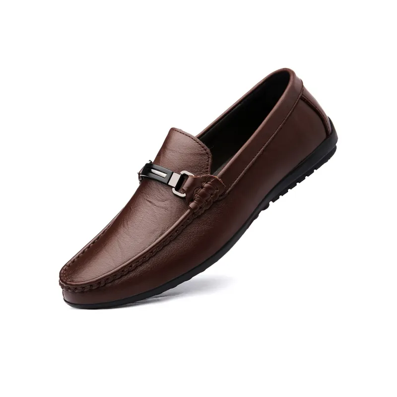 DILIKAN Men's Casual Shoes Men Low Top Black/Brown-6