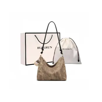 Bullrun Synthetic Leather Shoulder Bag Regular Women's Khaki & Black