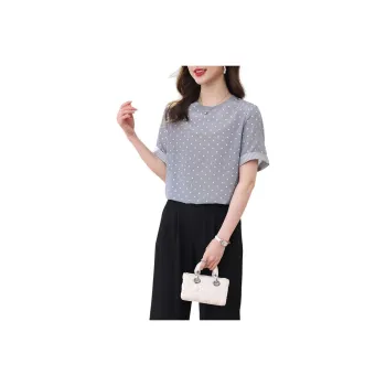 Yi Mengyuan Set in Sleeve Silk T shirt Women's