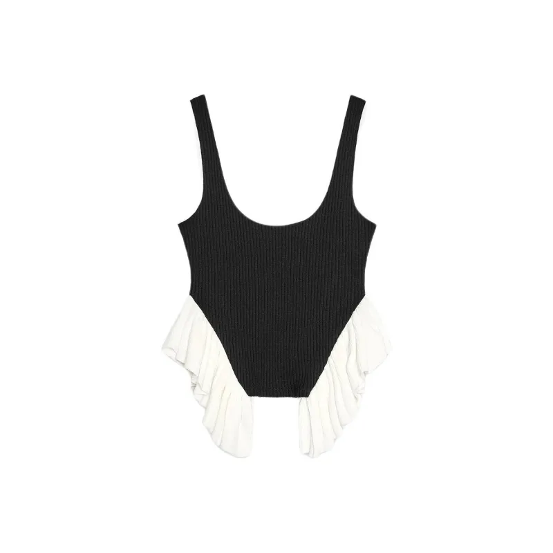 ZARA Tank Tops Women's Black/White-0