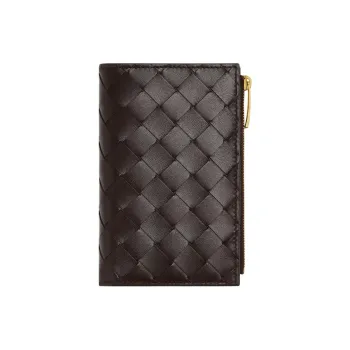 Bottega Veneta Intrecciato Sheepskin Wallet Medium Size Women's Cream