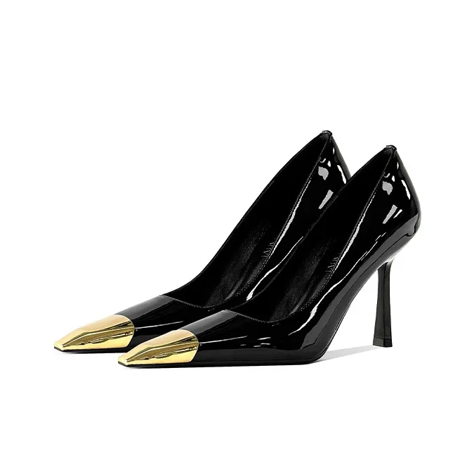 GOSO Slim Heel High Heels Women's Black-1