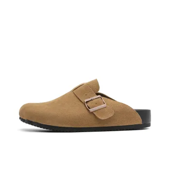 WEISHIBANGWEI Rubber Sole Slip Resistant Closed Toe Slippers Men's Khaki
