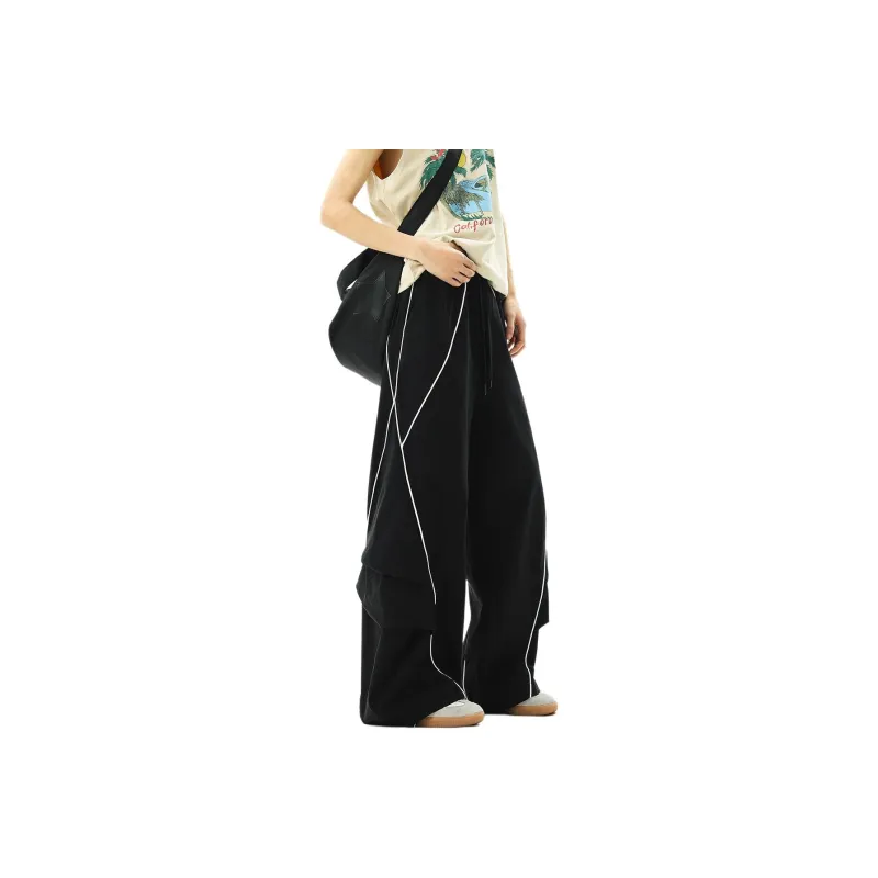 PVPVPV Casual Pants Unisex Black-0