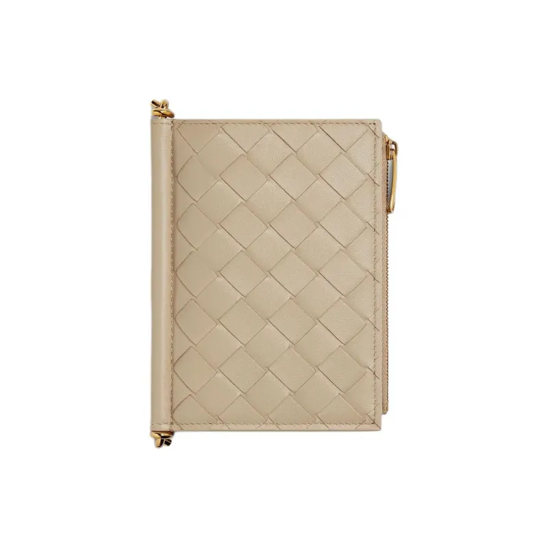 Bottega Veneta Solstice Calfskin Wallet Medium Size Women's Ecru-0