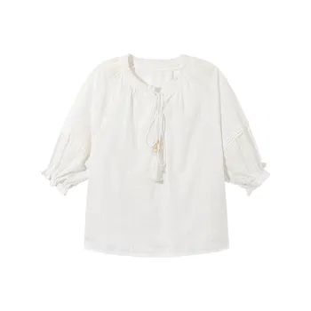 Ouyang Shirts Women's Bright Moon White