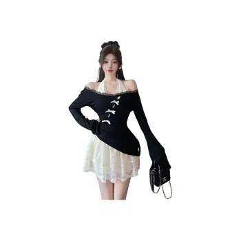 XIANSINIAO Two Piece Skirt Sets Women's Dress+Long Sleeved Outerwear