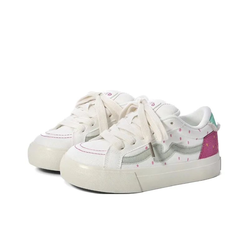 The New Age Family Low Top Skateboard Shoes Women's White-1