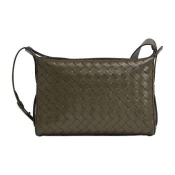 Bottega Veneta Intrecciato Calfskin One Shoulder Handbag Women's Yellow Green