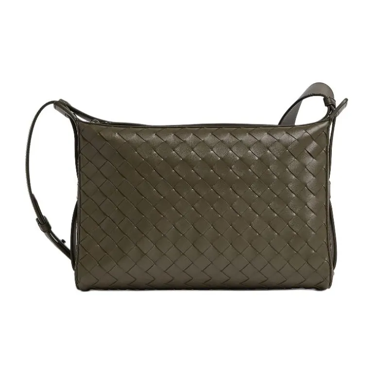 Bottega Veneta Intrecciato Calfskin One Shoulder Handbag Women's Yellow Green-0