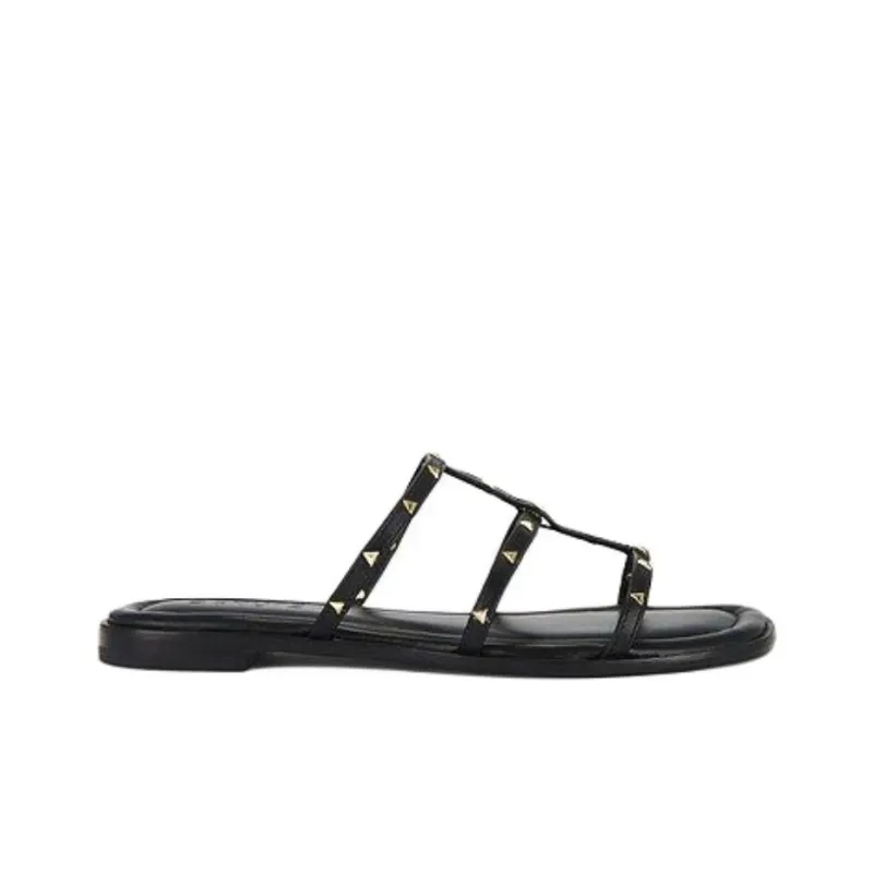 Schutz Quiet Slide Slippers Women's Black-1