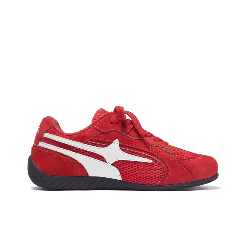 MASONONCE Racing Shoes, German Army Trainers Low Top Casual Shoes Unisex Red-1