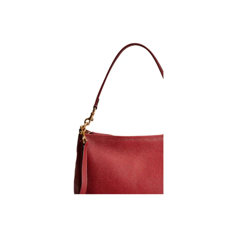 COACH Cary Pebbled Leather Shoulder Bag, Crossbody Bag Tubas Women's Cherry-1