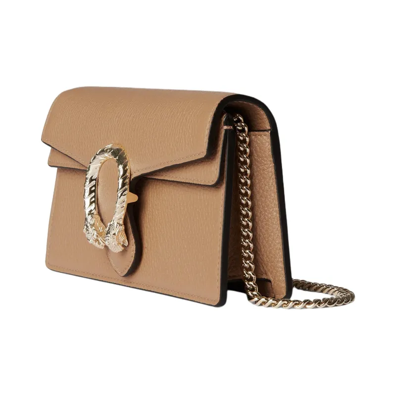 GUCCI Dionysus Leather Shoulder Bag Mini Women's Beige-2