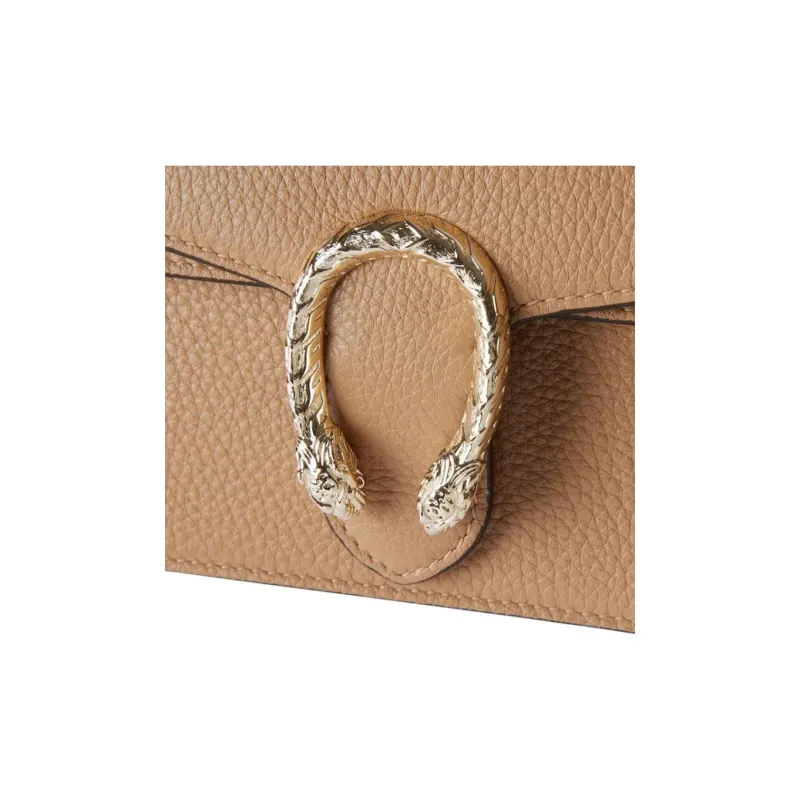 GUCCI Dionysus Leather Shoulder Bag Mini Women's Beige-6