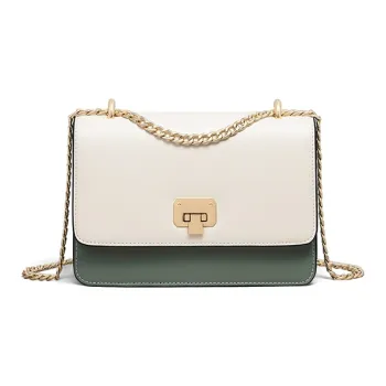 COMELY Cow Leather Shoulder Bag Women's White Green