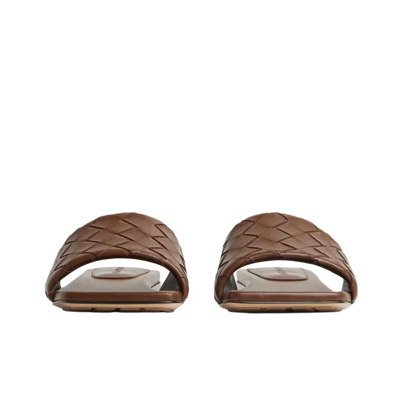 Bottega Veneta Rubber Sole Slip Resistant Slide Slippers Women's Brown-2