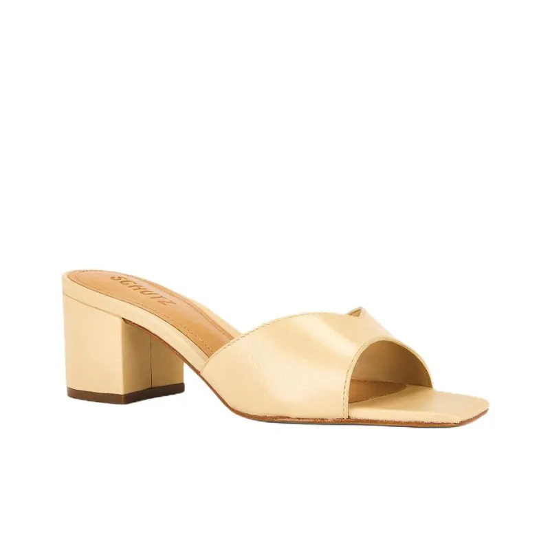 Schutz Slip Resistant Slide Slippers 5cm Women's Beige Yellow-2