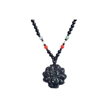 Xiao Tian Natural Obsidian Necklaces Unisex