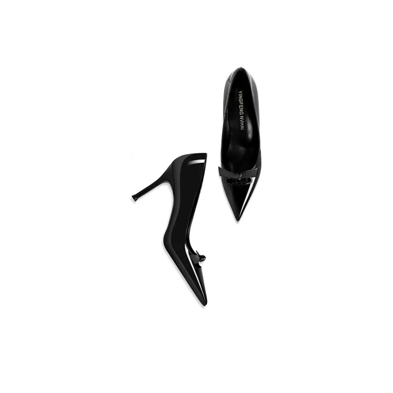 GOSO Slim Heel High Heels Women's Black-4