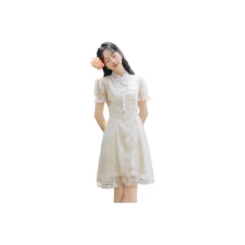 Flowers In Water Short Sleeved Dress Women's