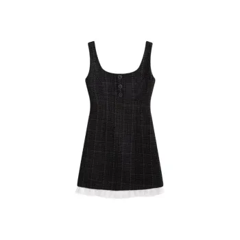 TIBINB Slip Dresses Women's Hepburn Black