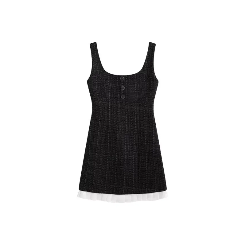 TIBINB Slip Dresses Women's Hepburn Black-0