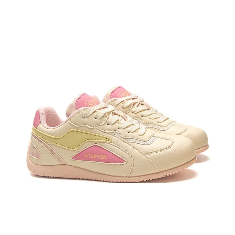 STUR YSN Wear resistant And Lightweight Low Top Skateboard Shoes Women's Beige Pink-3
