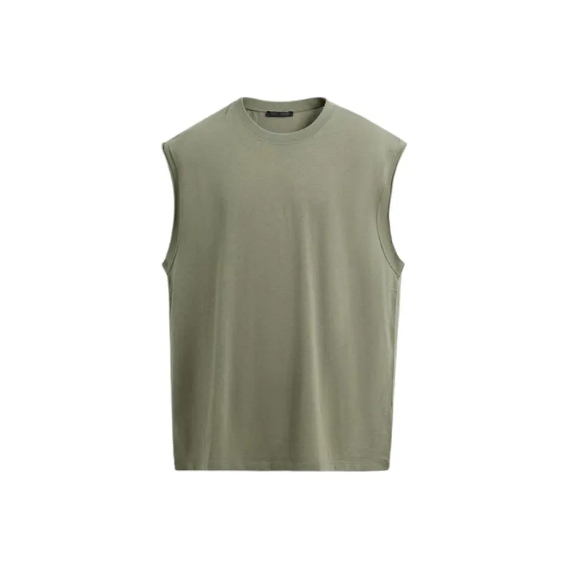 ZARA Tank Tops Men Dark Khaki-0
