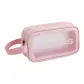 Transparent Cosmetics Makeup Bag--Pink Trumpets