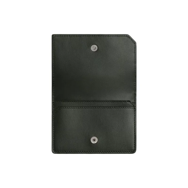 Bottega Veneta Intrecciato Calfskin Card Holder Trumpets Men's Dark Green-2