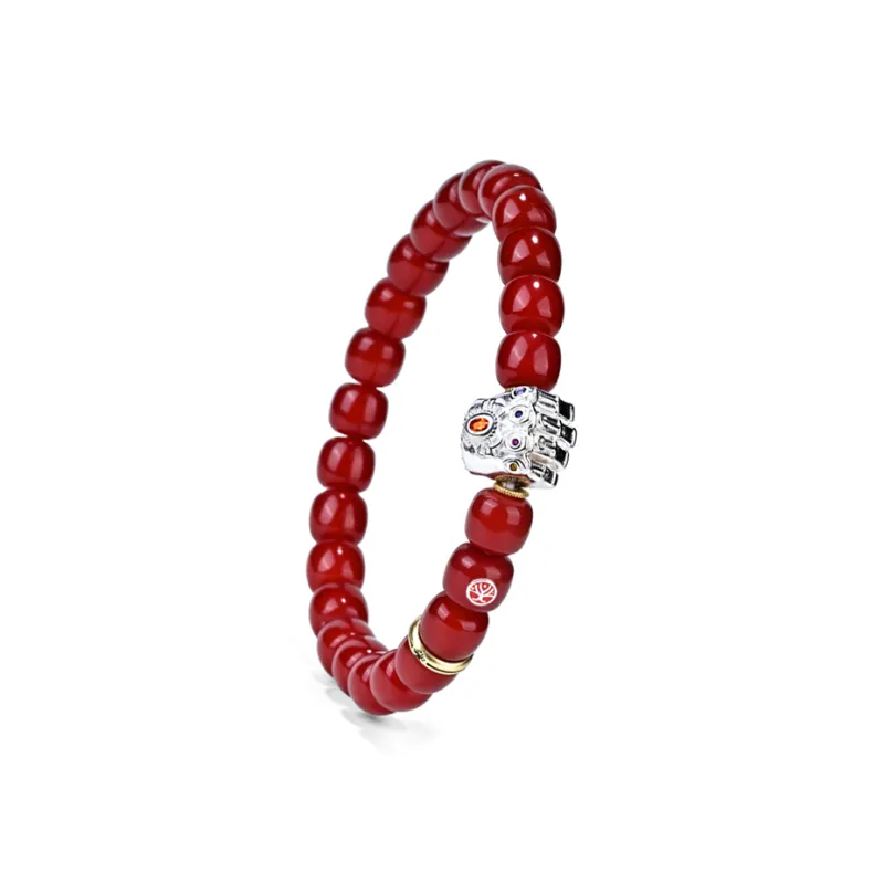 Yulan Wenwan Star Moon Bodhi Seeds 9*8 Cinnabar Craft Beaded Bracelet Unisex-2