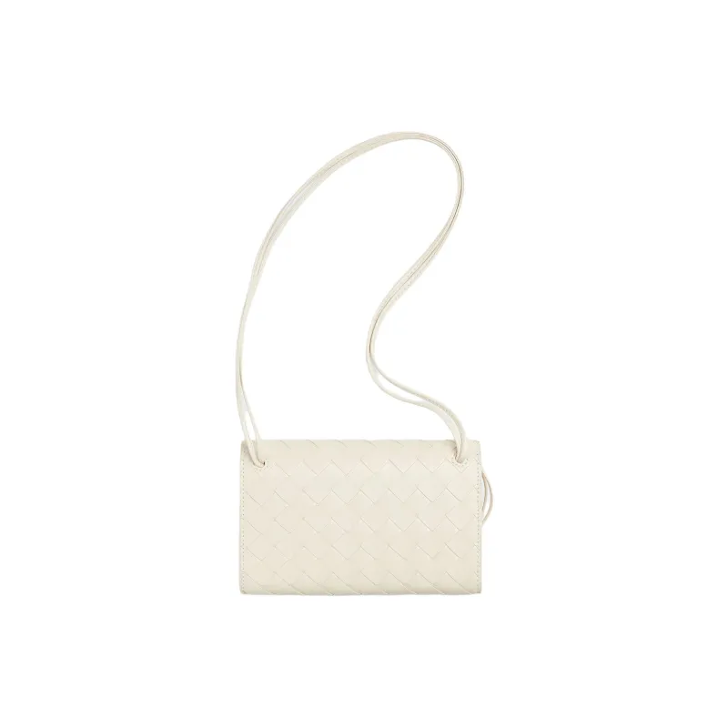 Bottega Veneta Andiamo Series Lambskin Shoulder Bag Women's Sea Salt Color-2
