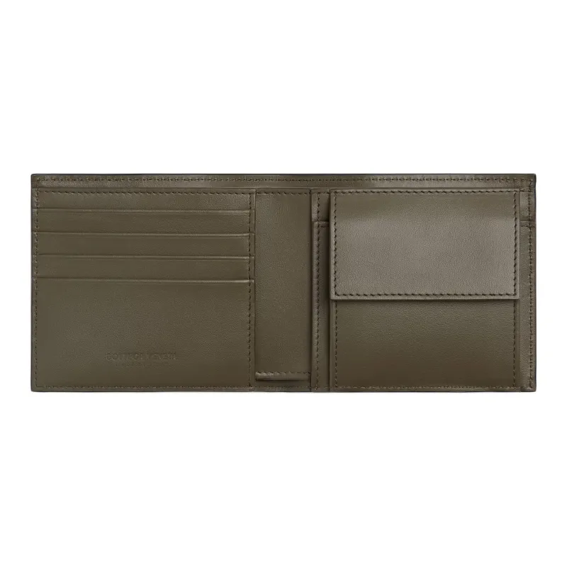 Bottega Veneta Intrecciato Calfskin Wallet Men's Abyss & Cypress Wood Color-2