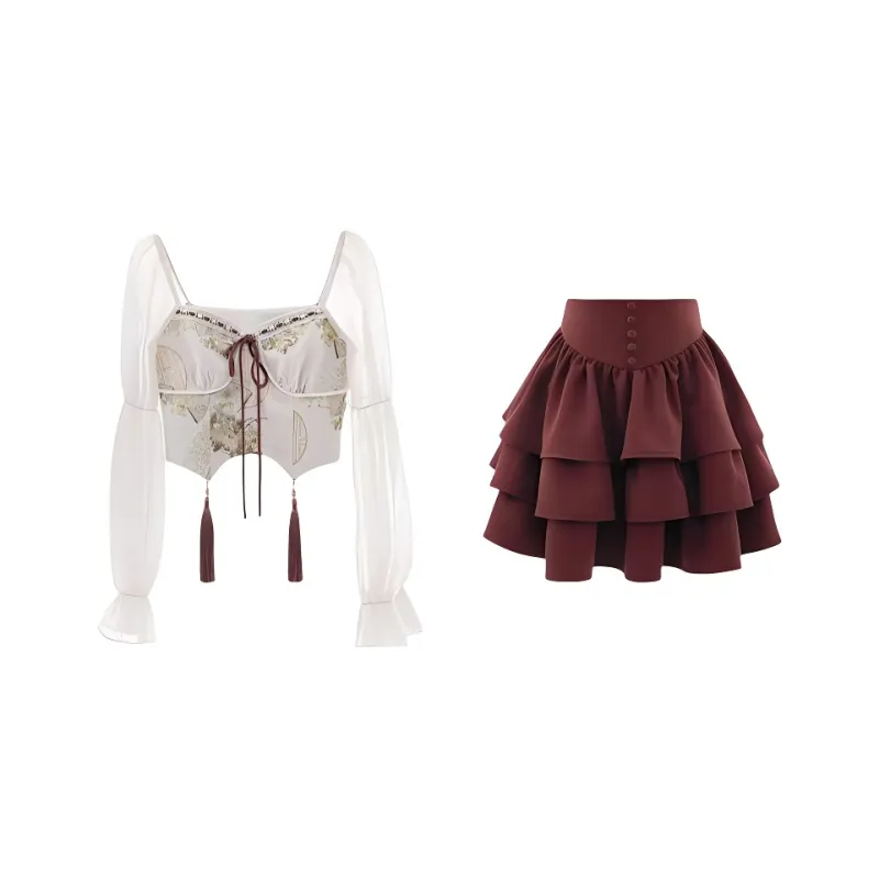 OZVO Two Piece Skirt Sets Women's-0