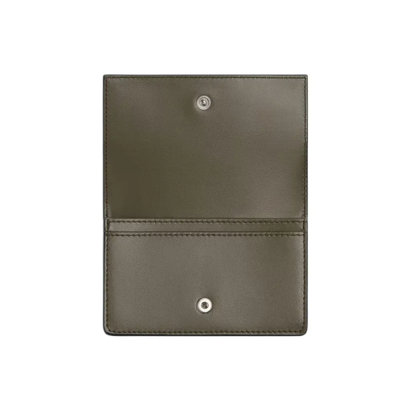Bottega Veneta Calfskin Card Holder Men's Slate Wood Color-1