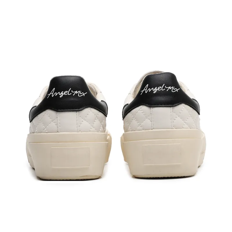 Hong Kong Meng Abrasion Resistant Breathable Height Increasing Low Top Skateboard Shoes Men's White-2