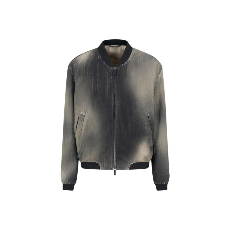 GIORGIO ARMANI Perforated And Printed Nappa Leather Blouson-0