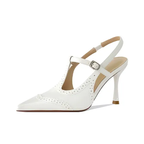 GOSO Slim Heel High Heels 8CM Women's White