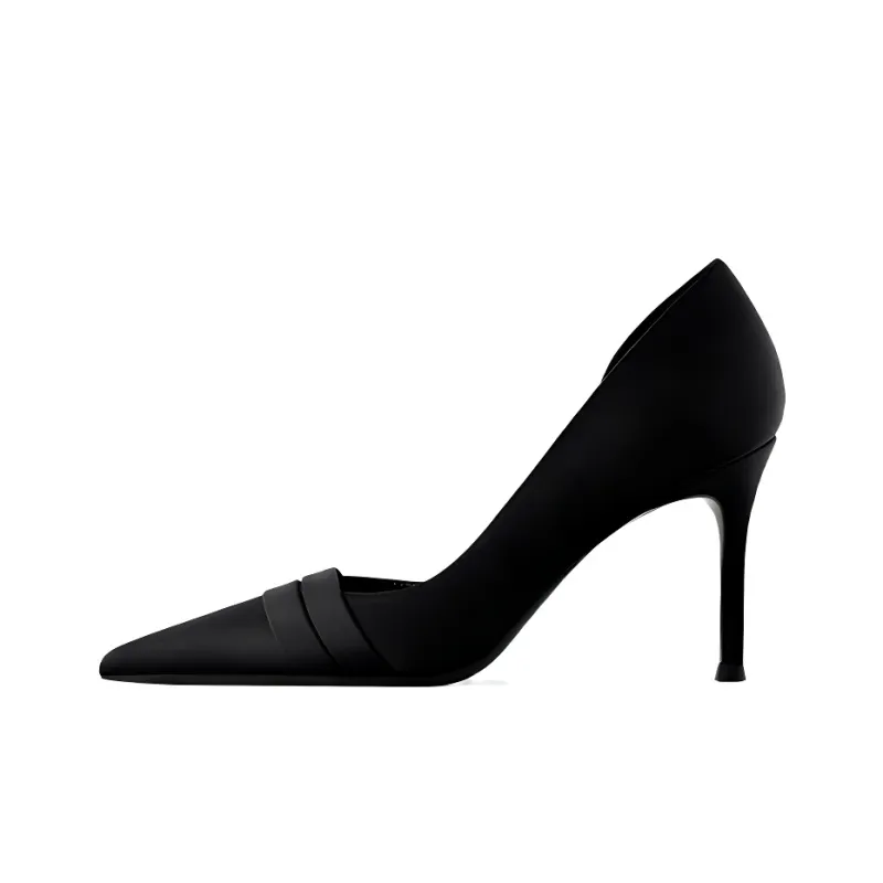 GOSO Slim Heel High Heels 8CM Women's Black-0