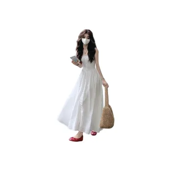 JECCI FIVE Slip Dresses Women's White