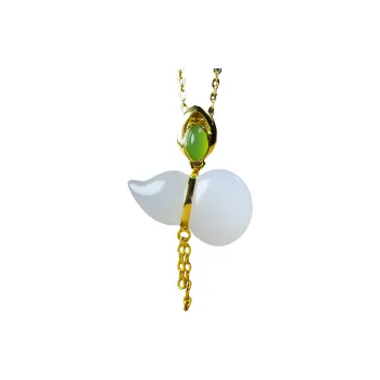 Jade Charm Yao Premium Quality Pendant White Jade/Pale Greenish White Jade Women's