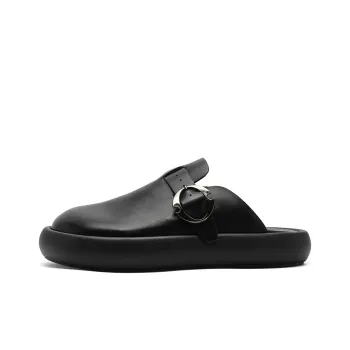 ESTEE GEEA Rubber Sole Abrasion Resistant Slip Resistant Closed Toe Slippers Unisex Black