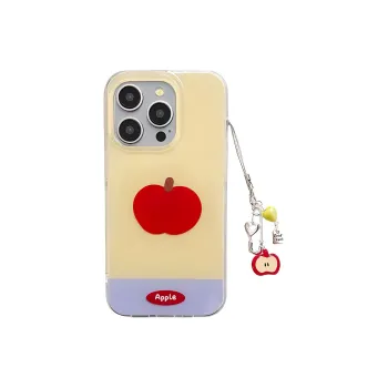 Wei Xin Acrylic Material Cute Red Apple Pendant Phone Cases Compatible With IPhone 16/15 Pro Max/Apple 13/14 Pro/Max