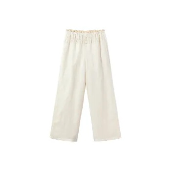 Ouyang Casual Pants Women's Chrysanthemum White