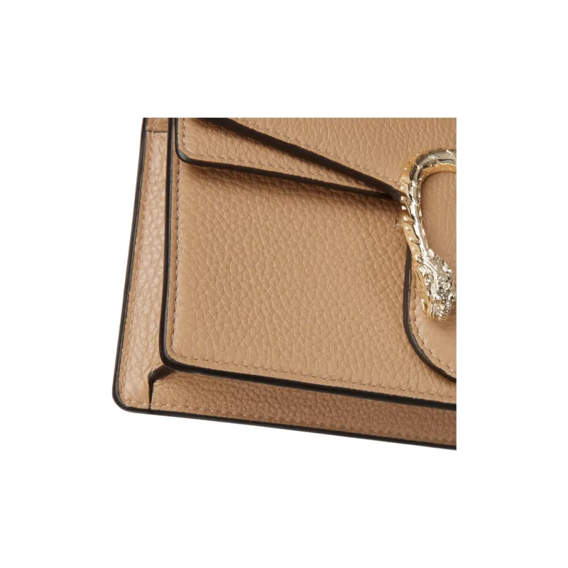 GUCCI Dionysus Leather Shoulder Bag Mini Women's Beige-5