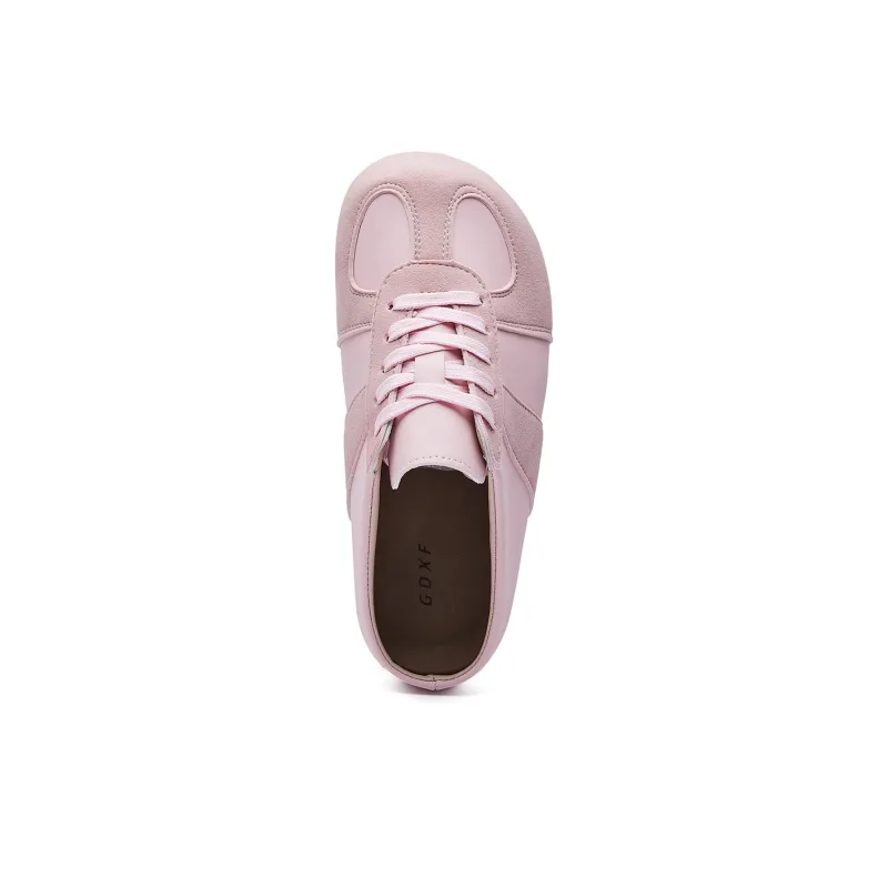 GDXF Rubber Sole Stitching Leather Patchwork Quiet Abrasion Resistant Slip Resistant Closed Toe Slippers Women's-4