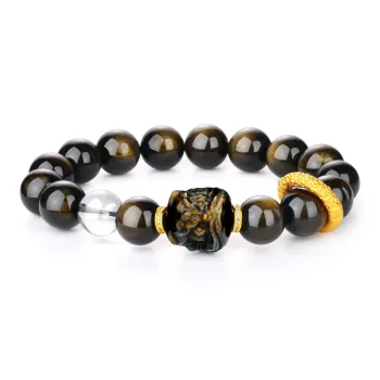 CHINA GOLD Natural Obsidian Bracelets Unisex